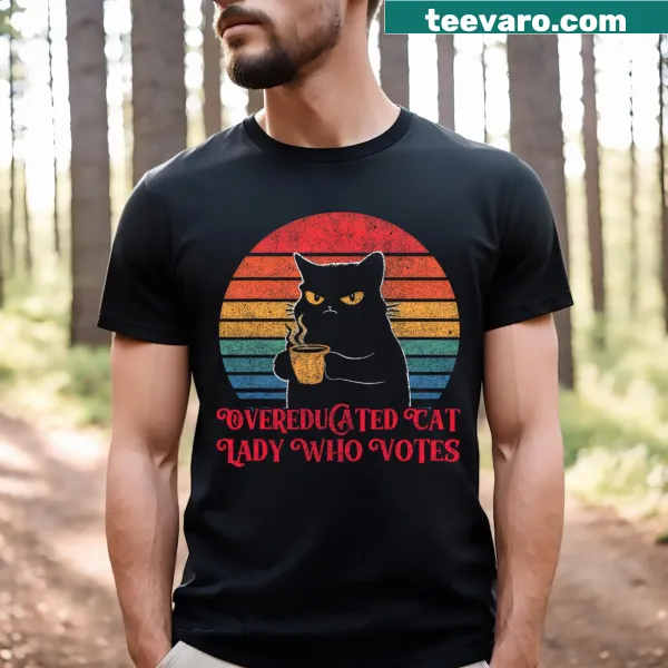 Vintage-style shirt for cat lovers expressing civic duty