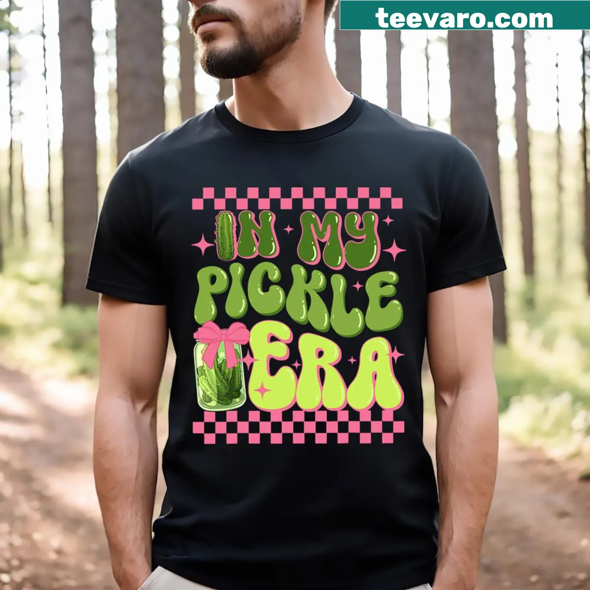 Retro text t-shirt reading 'In My Pickle Era' in a vintage style — on a men's t-shirt