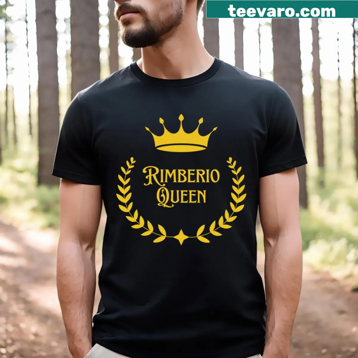 Whimsical graphic t-shirt featuring 'Rimberio Girl' design — on a men's t-shirt