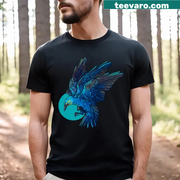 Illustration of a raven from Season 7 Ravenwood on a T-shirt