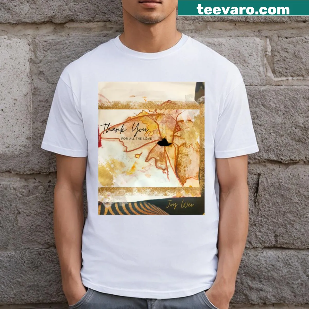 T-shirt with the phrase 'Thank You For All The Love' promoting gratitude — on a men's t-shirt