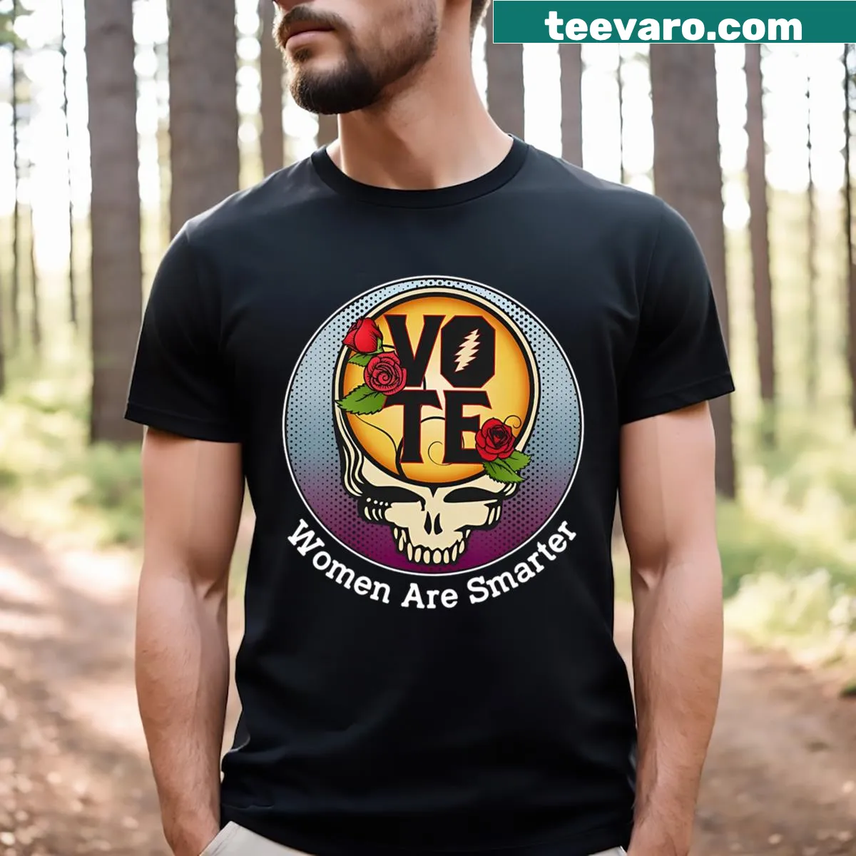 Bold typography design promoting smarter voting on t-shirt — on a men's t-shirt
