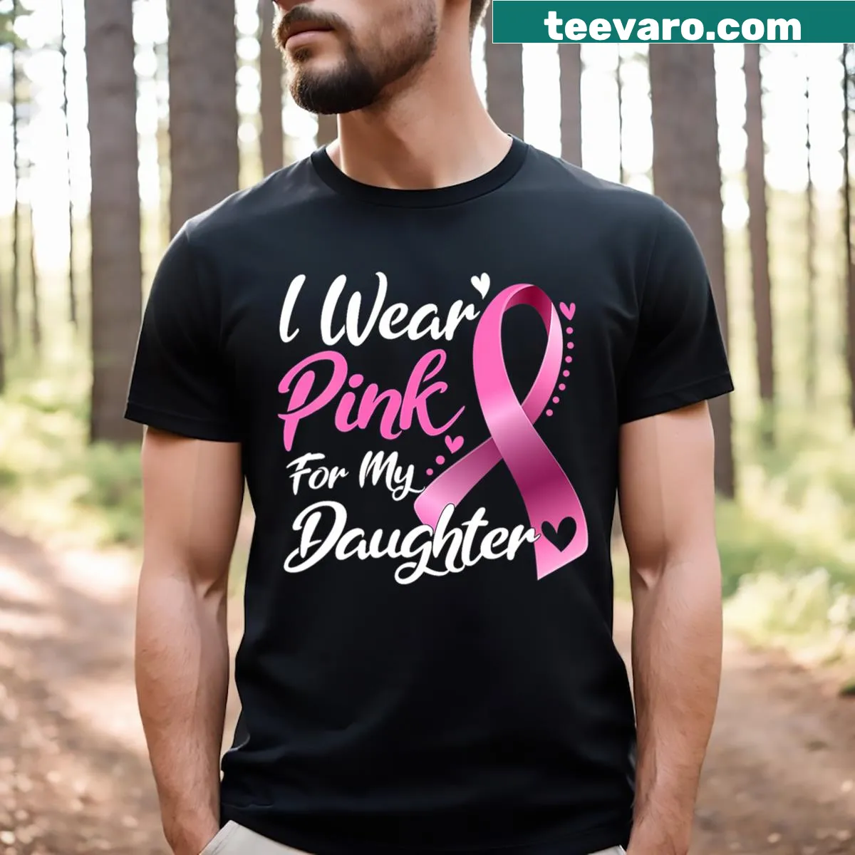 Breast cancer awareness T-shirt with sentimental message — on a men's t-shirt