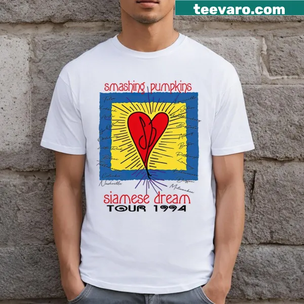 Vintage-style band logo t-shirt featuring various album designs