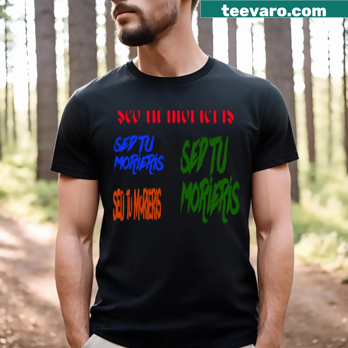 Typography shirt with the phrase 'But Did You Die In Latin!' — on a men's t-shirt