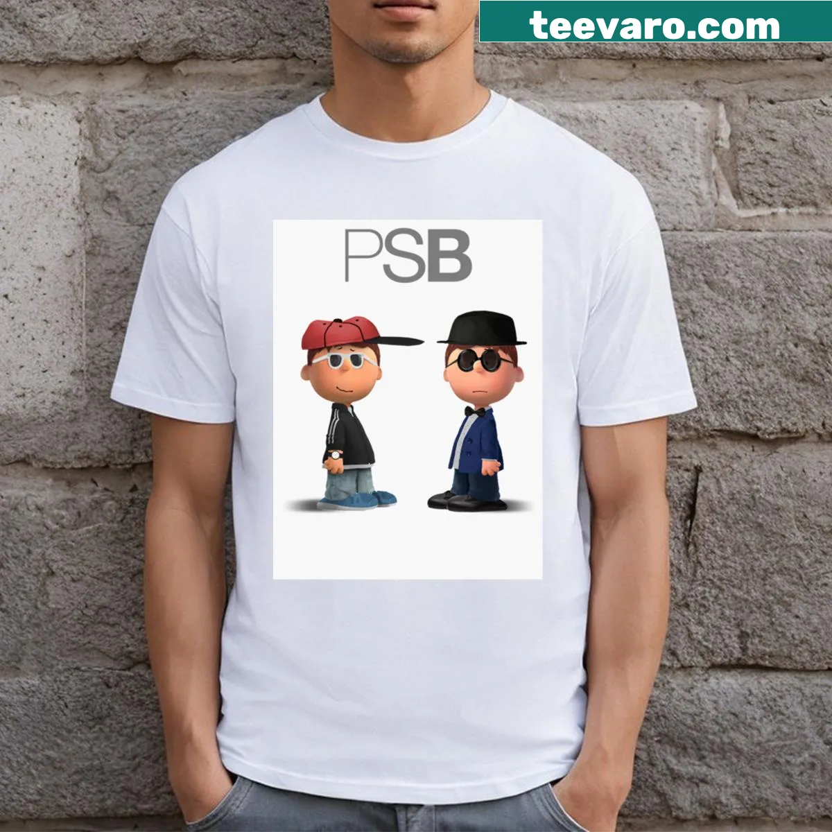 Cartoon graphic T-shirt featuring a whimsical character with exaggerated features — on a men's t-shirt