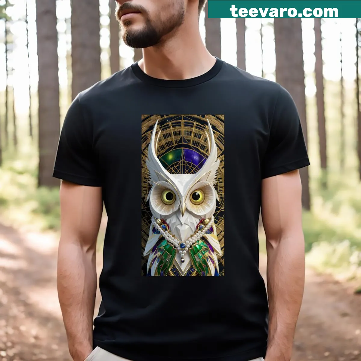Van Gogh inspired macaw illustration on a t-shirt — on a men's t-shirt