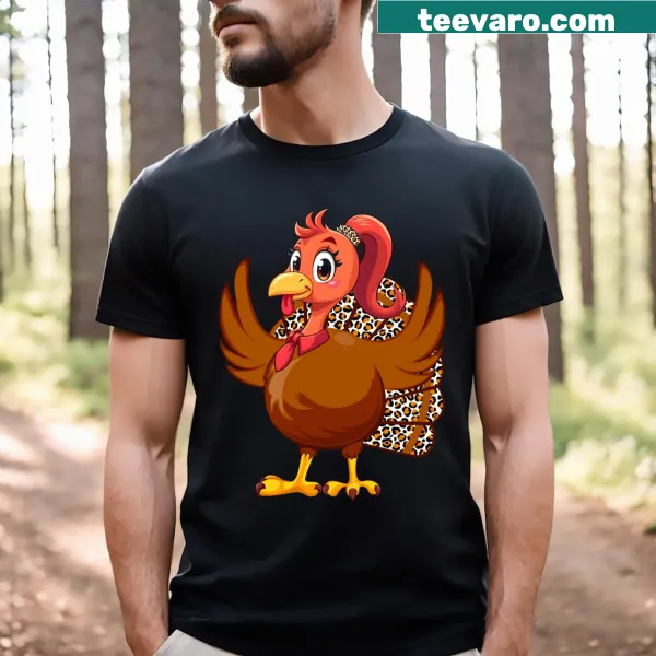 Cute turkey with pumpkins on a Thanksgiving-themed t-shirt