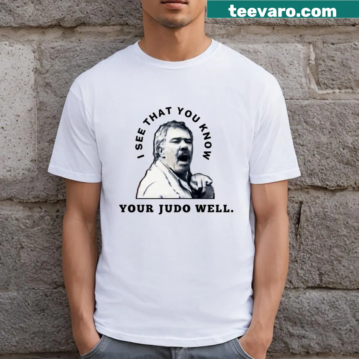 Typographic design promoting democracy on a T-shirt — on a men's t-shirt