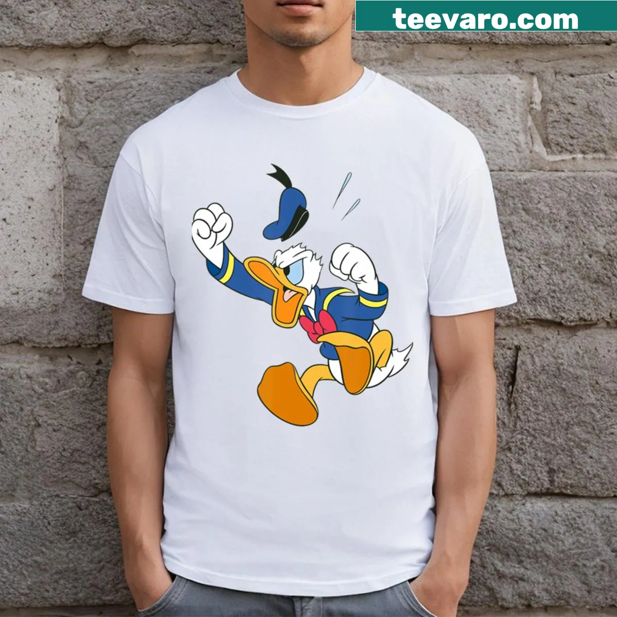 Cartoon Donald Duck t-shirt for kids — on a men's t-shirt