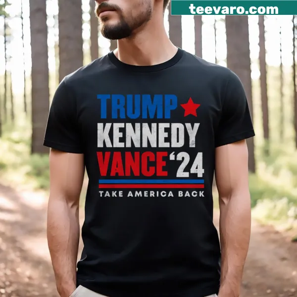 Bold Take America Back slogan on Donald Trump 2024 shirt