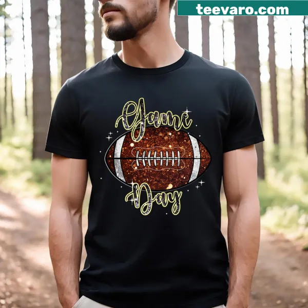Vintage-style football lover t-shirt with bling bling design.