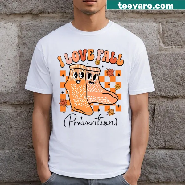 Typography T-shirt promoting fall prevention and physical therapy