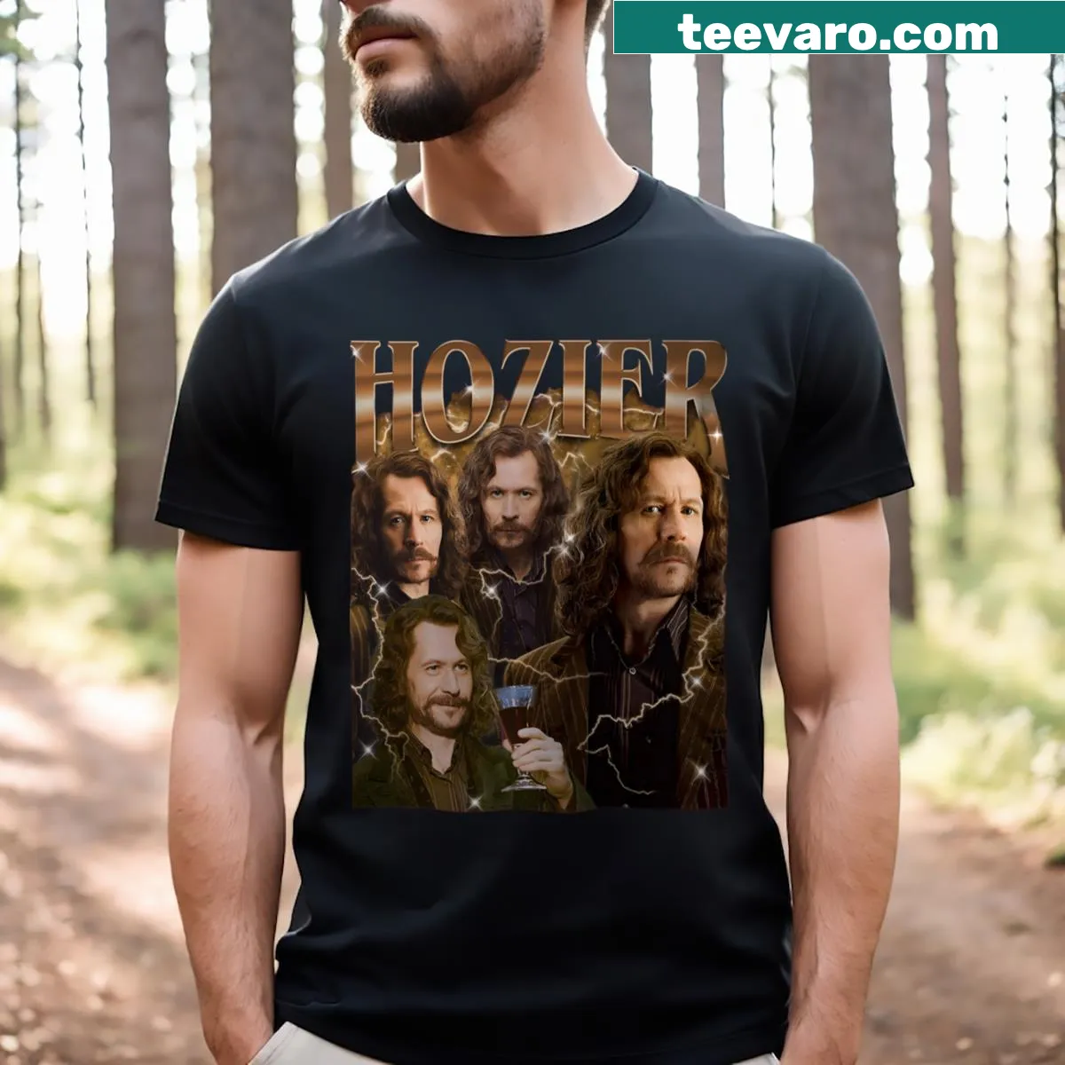 Minimalist typography t-shirt featuring H O Z I E R — on a men's t-shirt