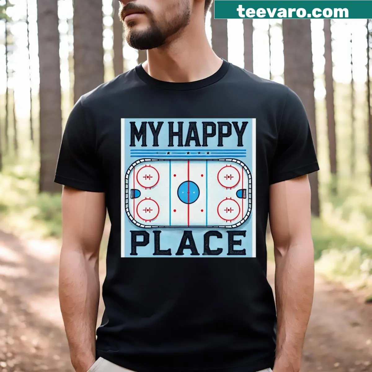 Bold Hockey Mom T-shirt with prominent slogan — on a men's t-shirt