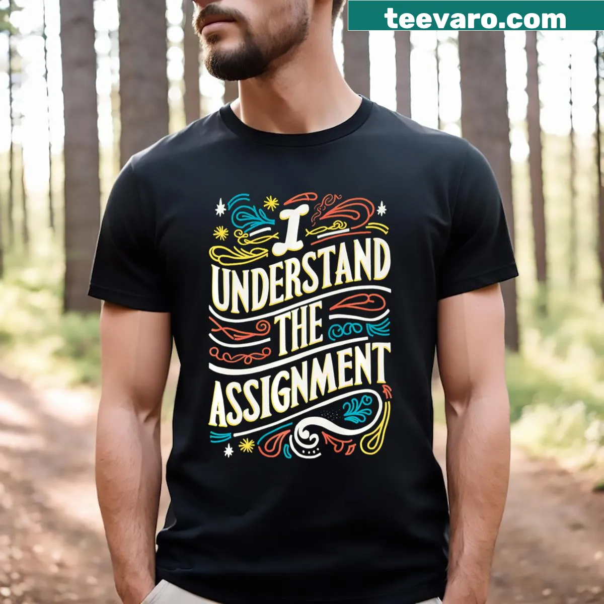T-shirt with the phrase 'I Understand The Assignment' supporting Kamala — on a men's t-shirt
