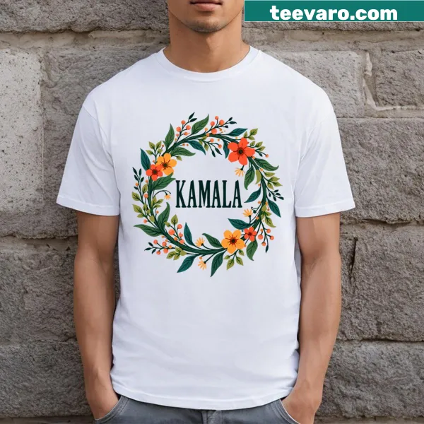Floral graphic with Kamala Harris theme and girl power message