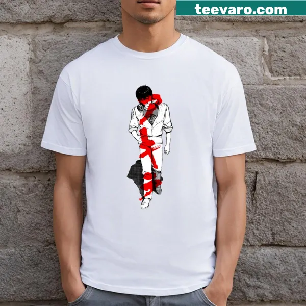 Illustration of Kaneda walking from Akira on a T-shirt