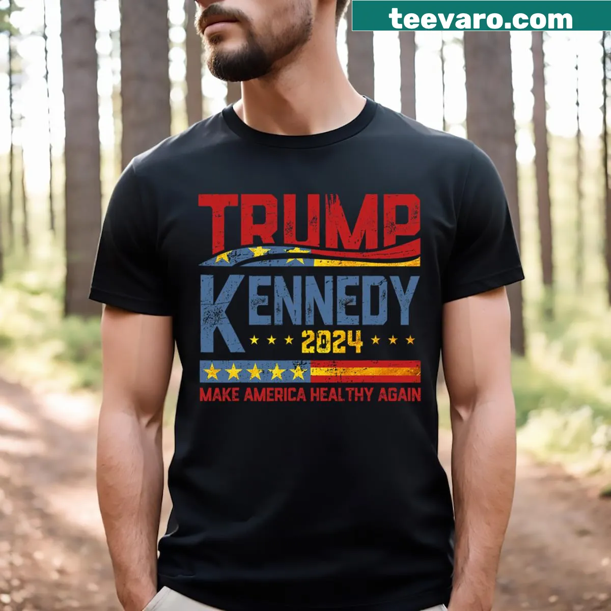 T-shirt with bold political message about health and 2024 election — on a men's t-shirt