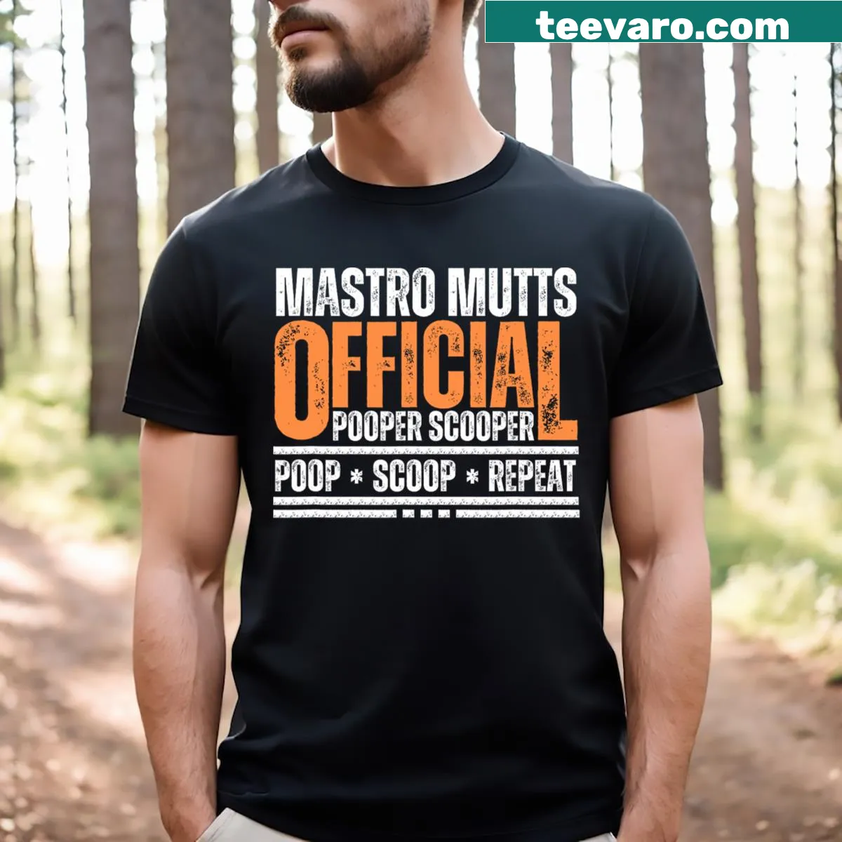 Funny dog-themed text design on a t-shirt — on a men's t-shirt