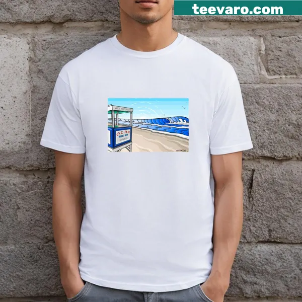 T-shirt with a lifeguard stand design at Waverly Beach