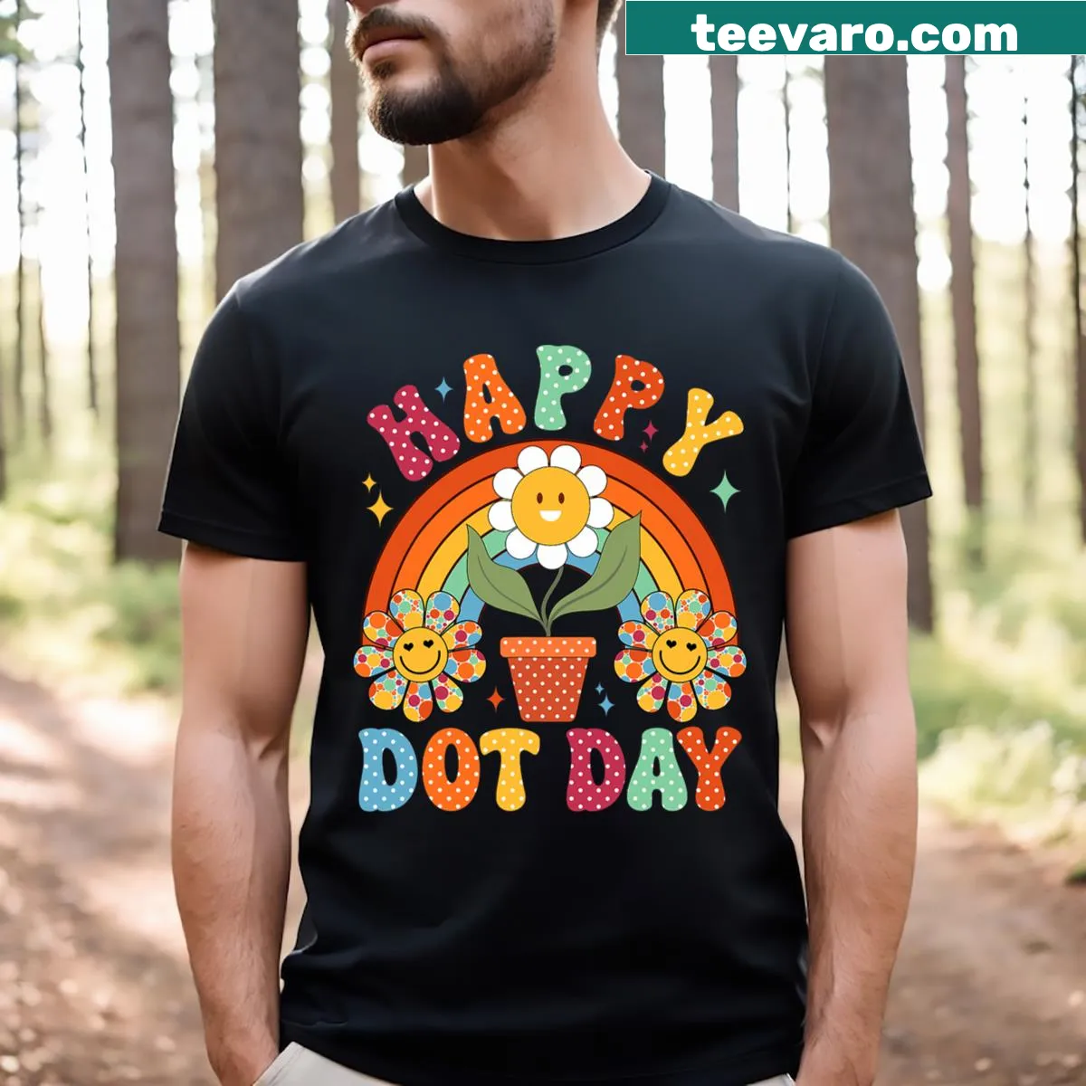 Cute kids t-shirt with playful polka dots for Happy Dot Day — on a men's t-shirt