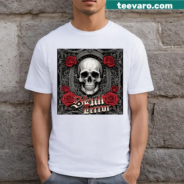 Skull graphic T-shirt with intricate details