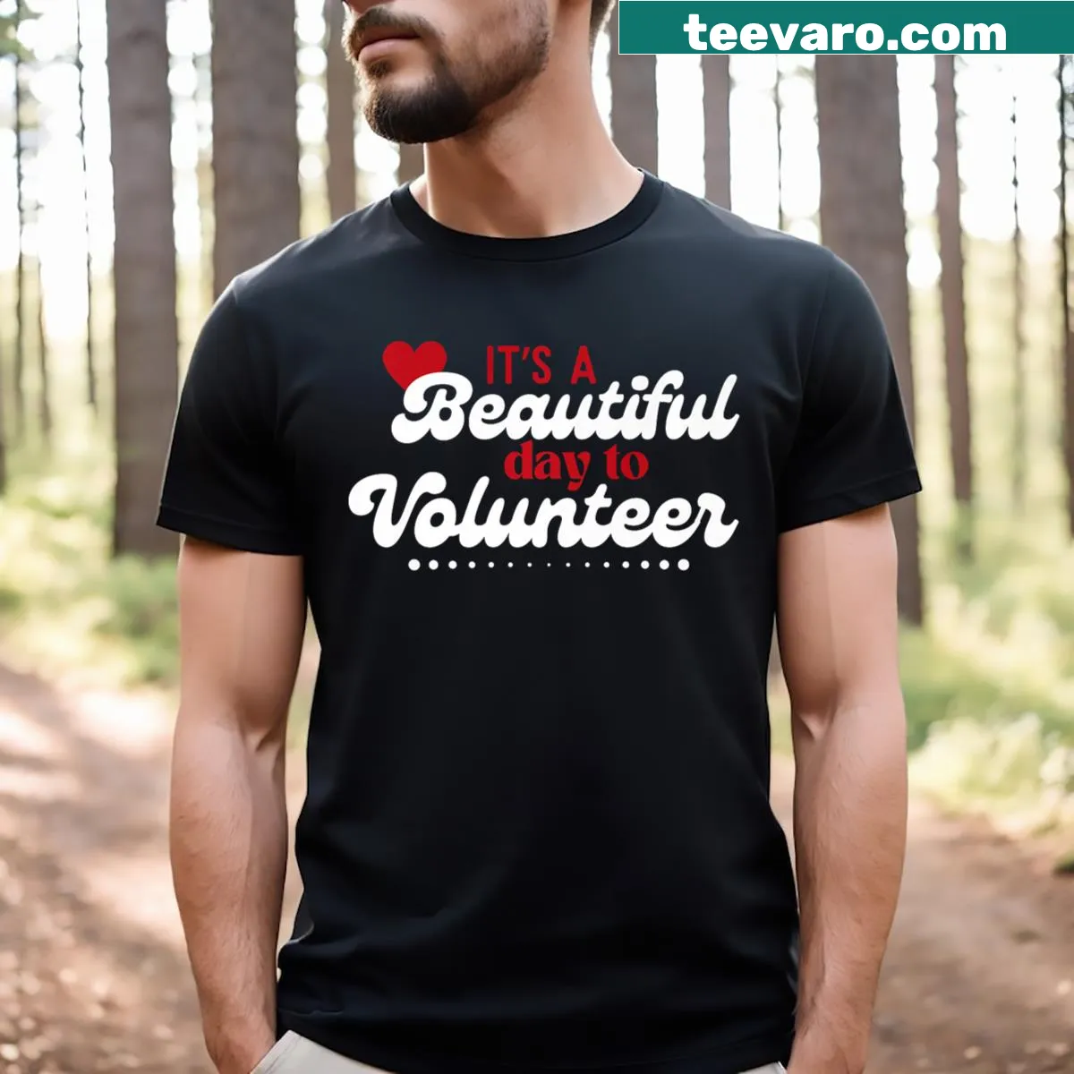 T-shirt promoting volunteerism with inspirational typography — on a men's t-shirt