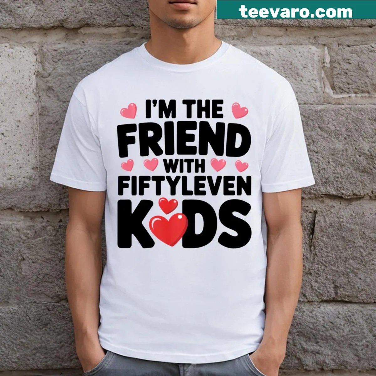 Funny T-shirt for moms with text about having many kids — on a men's t-shirt