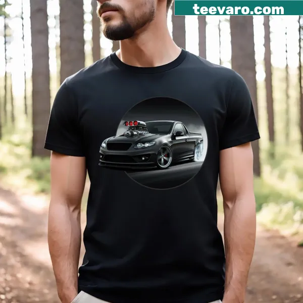 Illustration of a falcon ute vehicle on a t-shirt