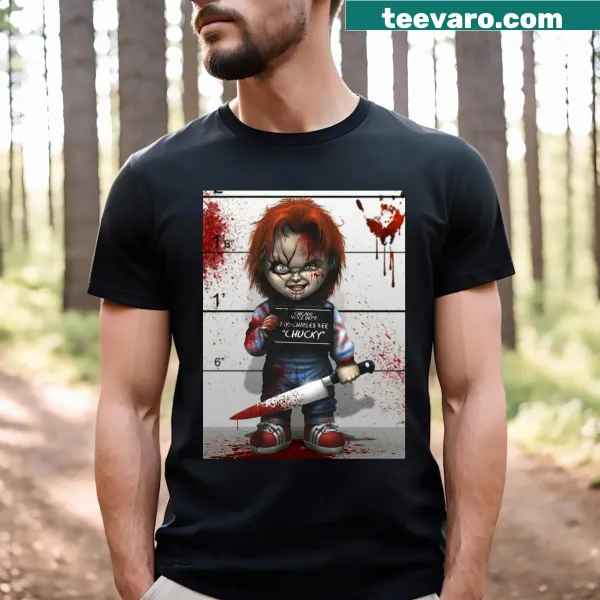 Chucky t-shirt featuring a detailed illustration of the horror doll