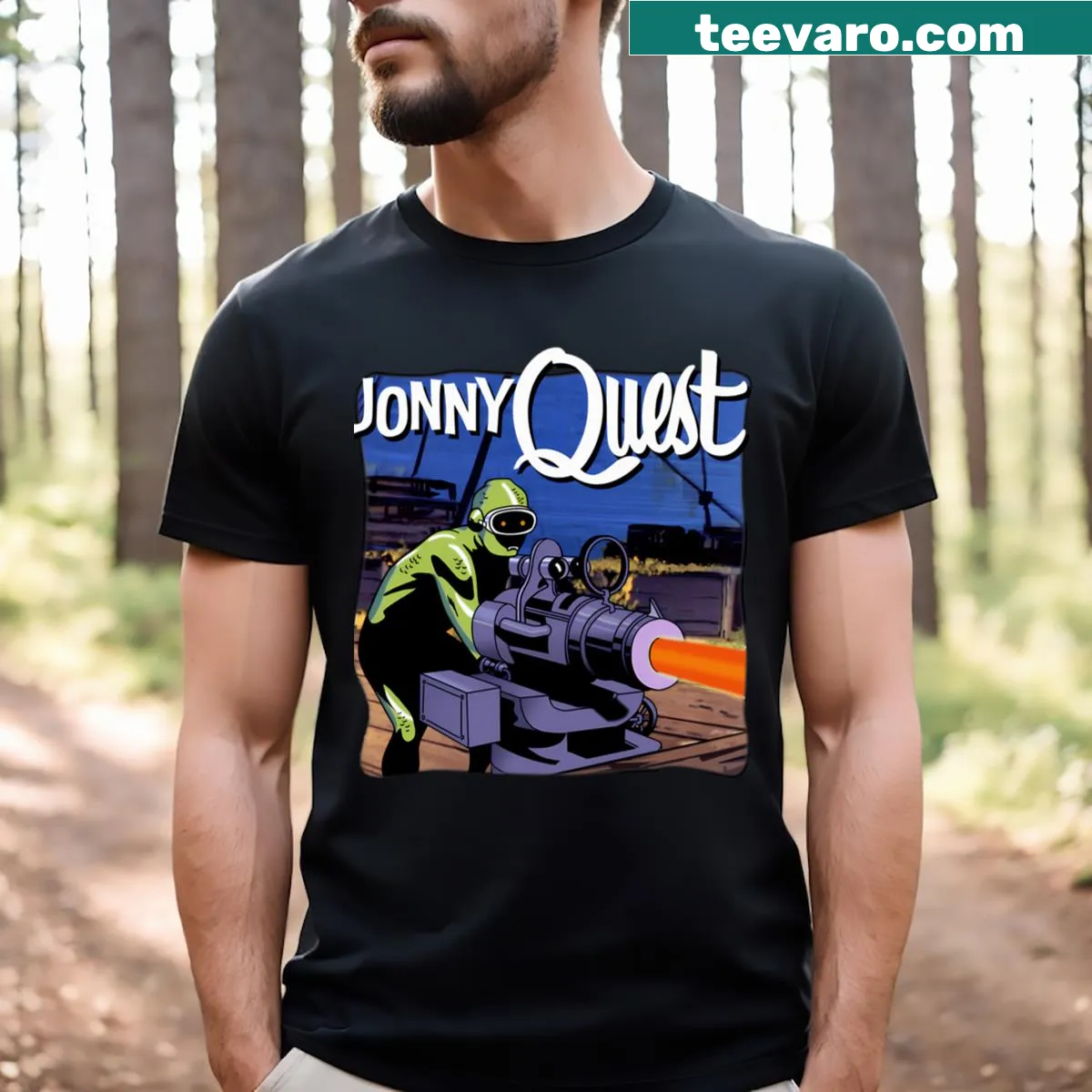 Vintage cartoon logo graphic for children's t-shirt — on a men's t-shirt