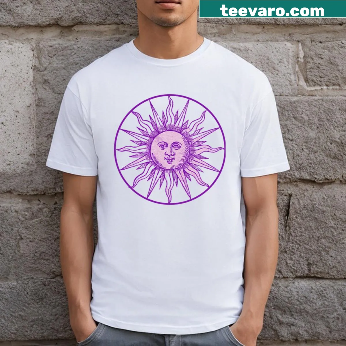 Uplifting text design about a bright sunny day — on a men's t-shirt