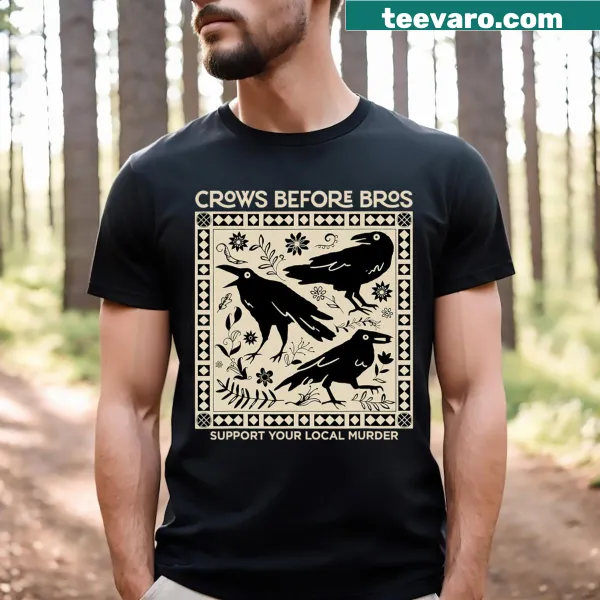 Funny T-shirt with crows and humorous text