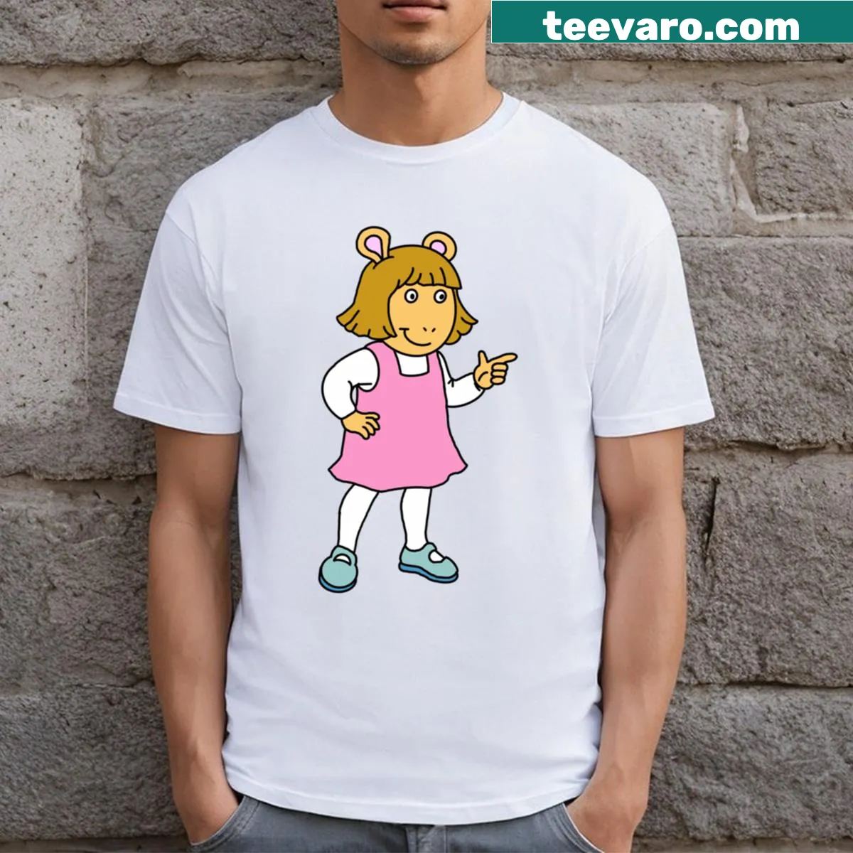 Cute Aardvark cartoon T-shirt for kids — on a men's t-shirt