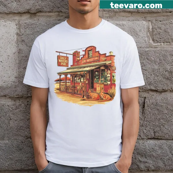 Daly Waters Pub graphic on t-shirt