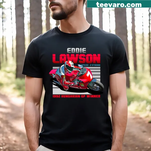 Retro Eddie Lawson Motogp shirt featuring vintage style graphics