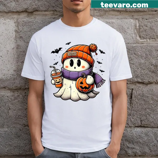 Cute ghost and pumpkin graphic for Halloween teacher's T-shirt