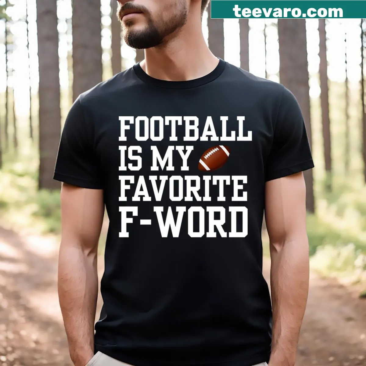 Humorous football fan graphic with funny phrase — on a men's t-shirt