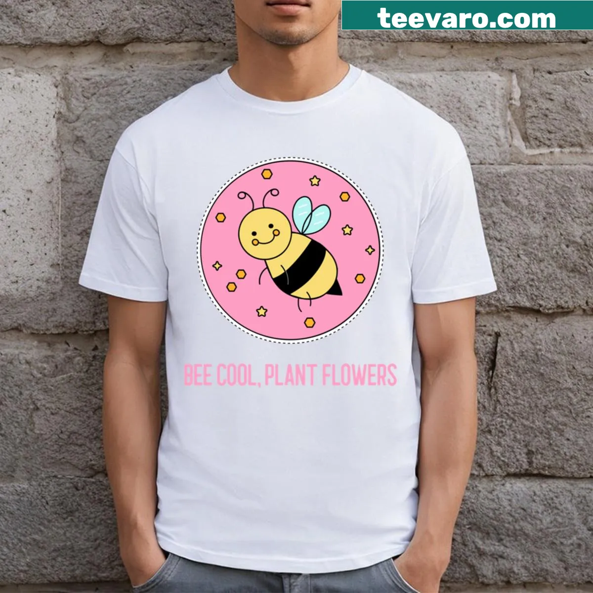 Charming gardening tee promoting planting flowers — on a men's t-shirt
