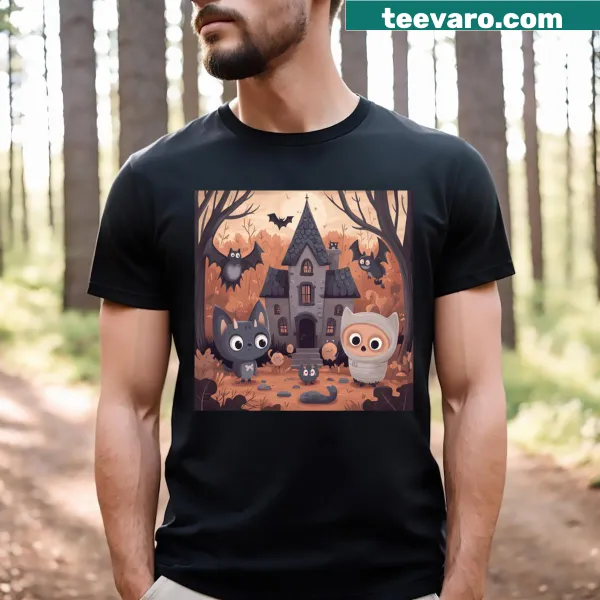 Classic Halloween-themed party t-shirt for festive occasions