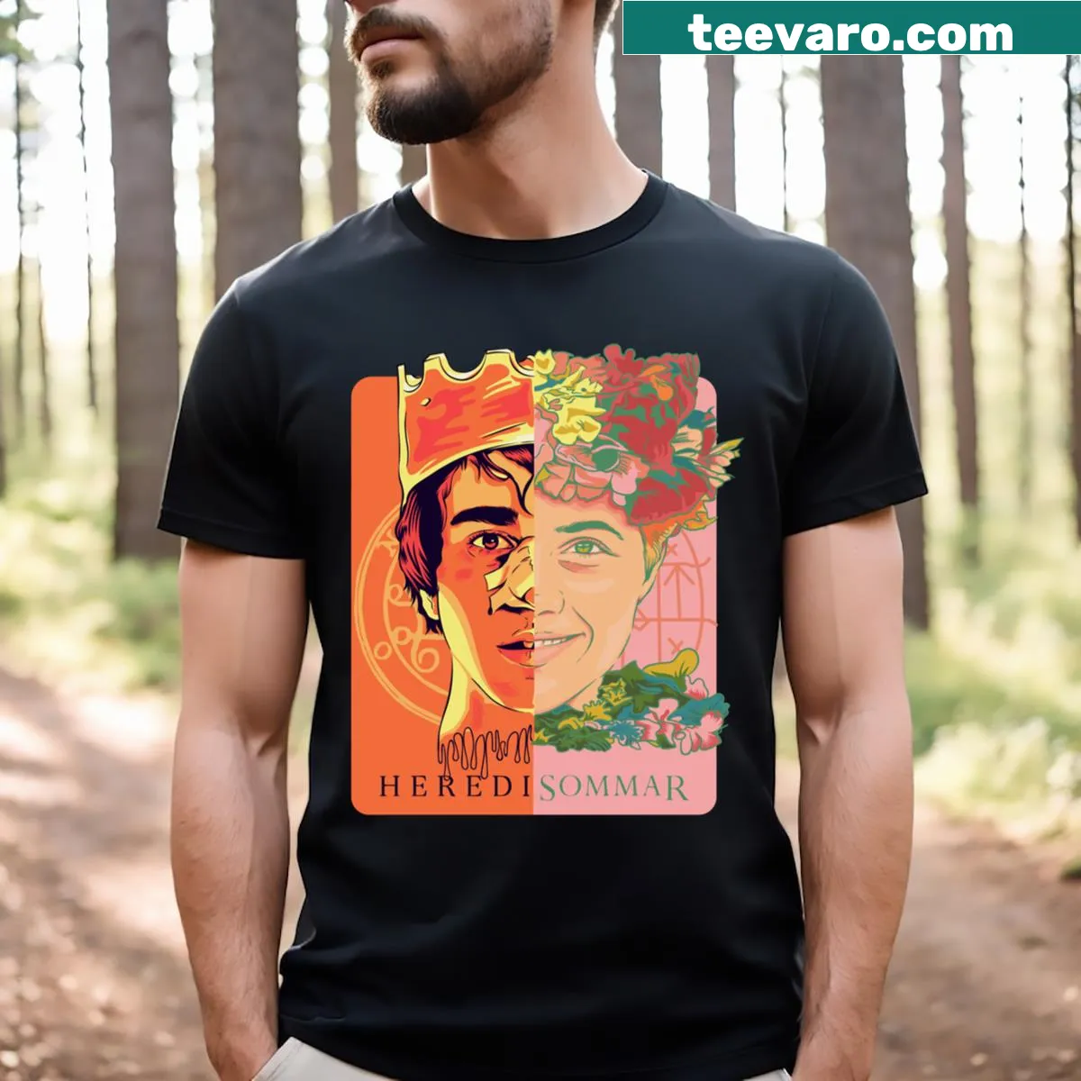 Whimsical themed t-shirt celebrating summer magic — on a men's t-shirt