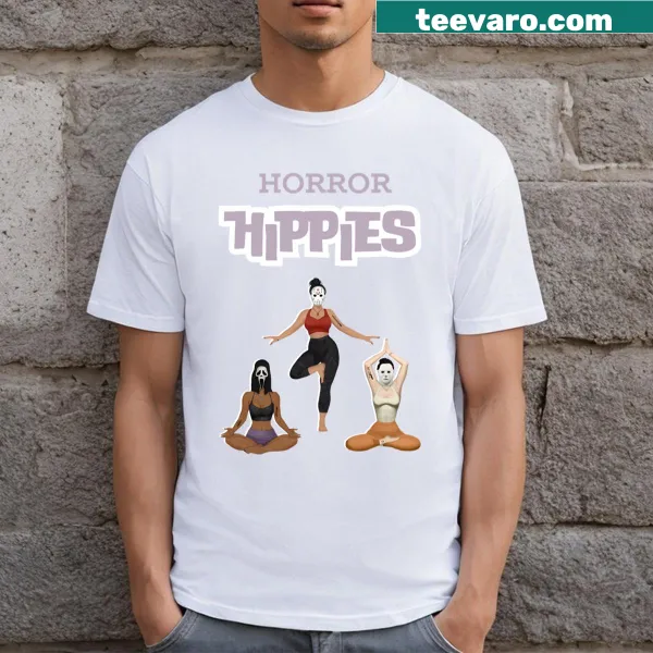 Bold Horror Hippies t-shirt with unique horror-themed text