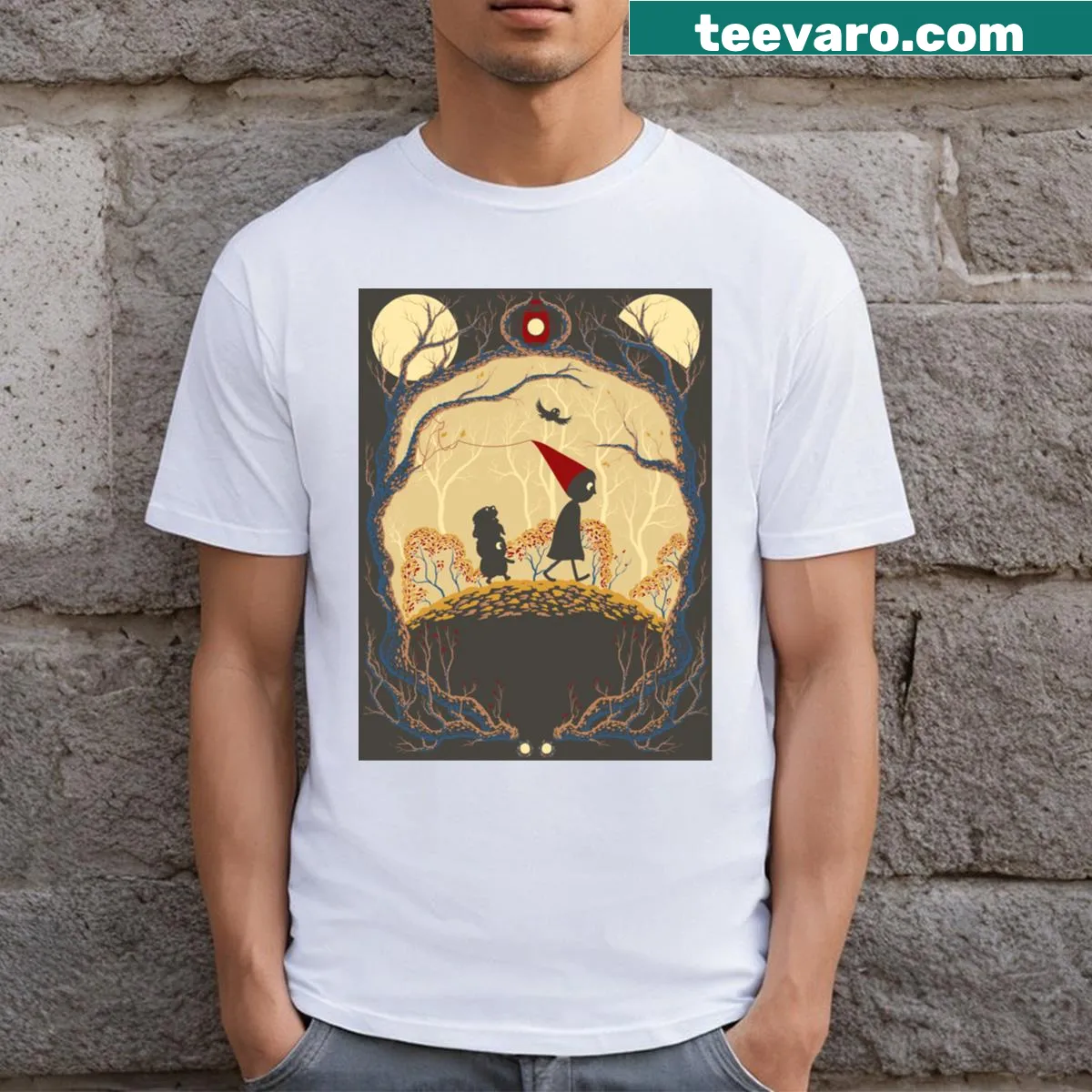 Artistic illustration featuring Journey logo on a T-shirt — on a men's t-shirt