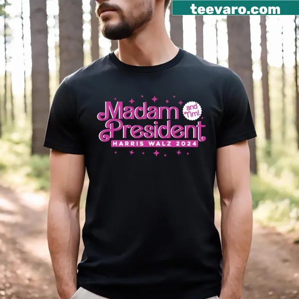 Bold presidential campaign T-shirt featuring Madam President and Tim