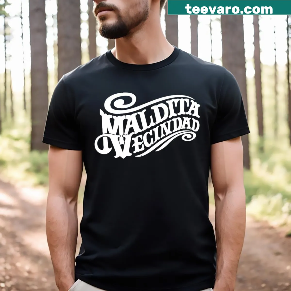Vintage-inspired t-shirt featuring Maldita Vecindad Band graphic — on a men's t-shirt