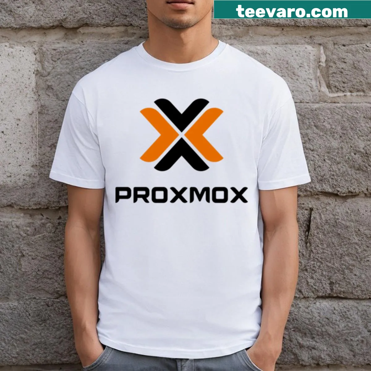 Proxmox graphic T-shirt with tech design — on a men's t-shirt