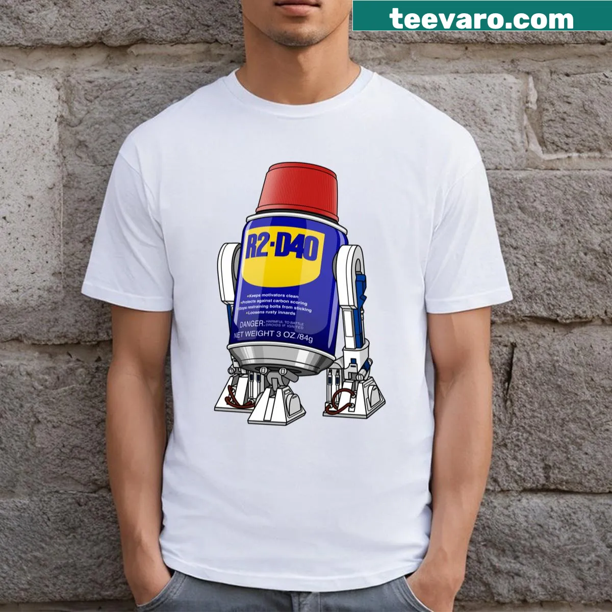 Minimalist silhouette of a sci-fi droid, stylish T-shirt design — on a men's t-shirt