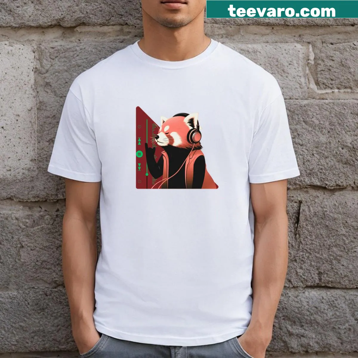 T-shirt with a bold letter 'P' graphic — on a men's t-shirt