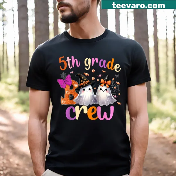 Kids raglan baseball tee for fifth graders with Halloween-themed graphics